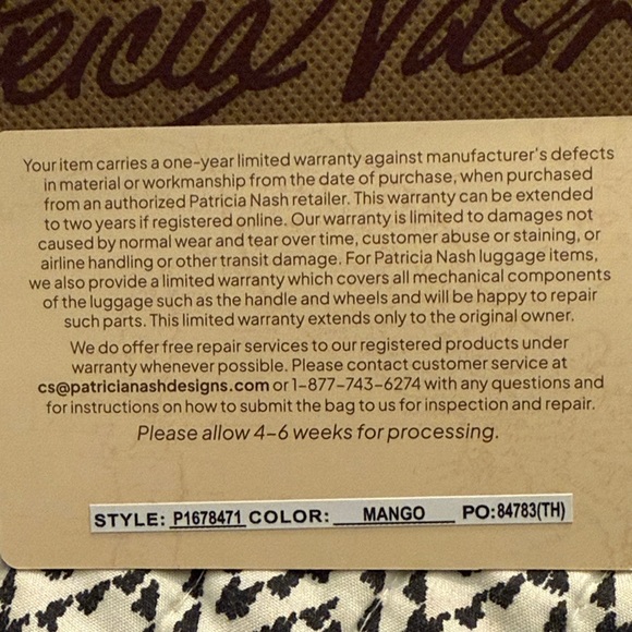 Patricia Nash Mango “Evangeline”Floral Embossed Crossbody/chain handle Bag NIB - Picture 16 of 16